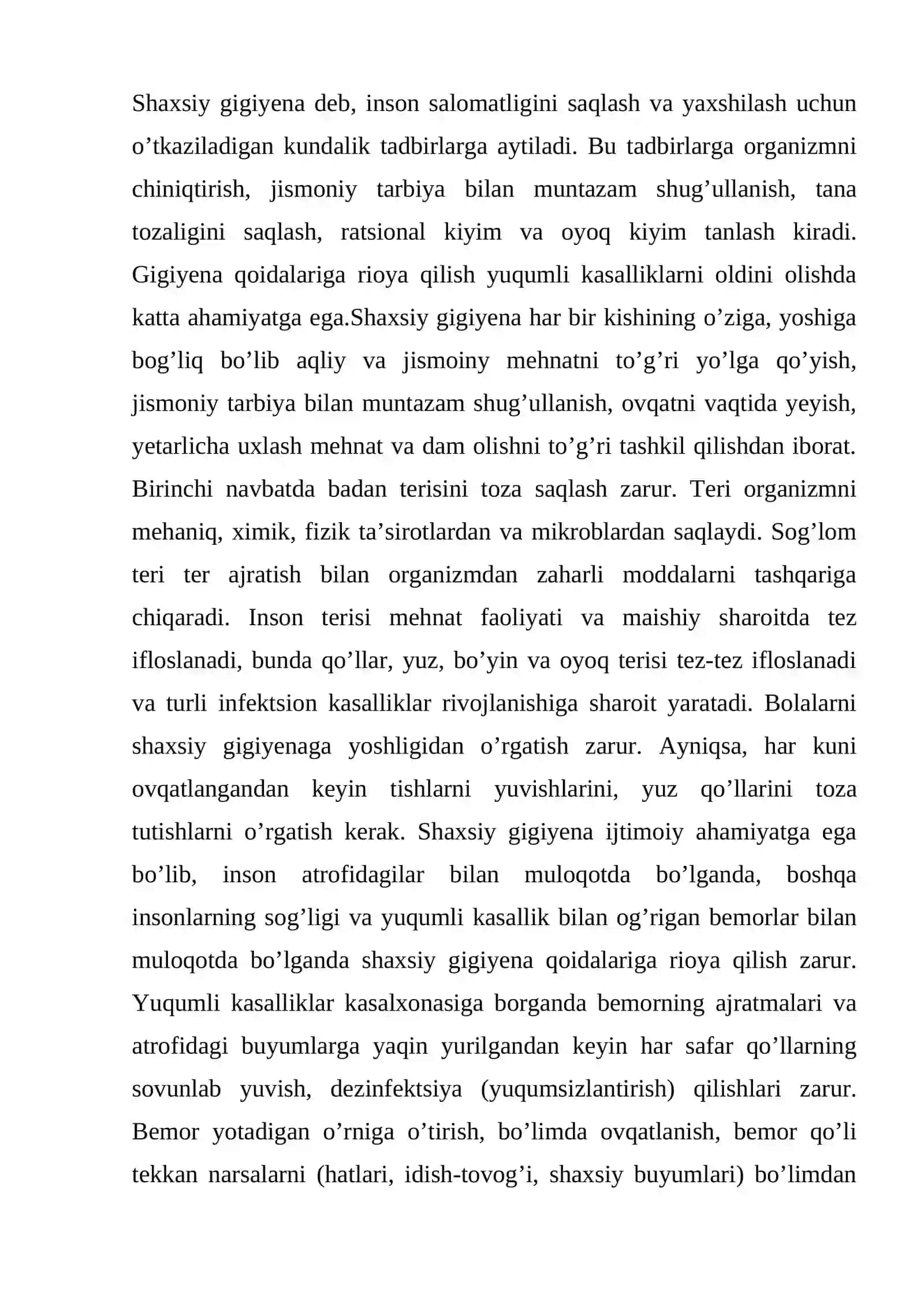 Shaxsiy va jamoat gigienasi haqida suxbat o’tkazish usuli 2