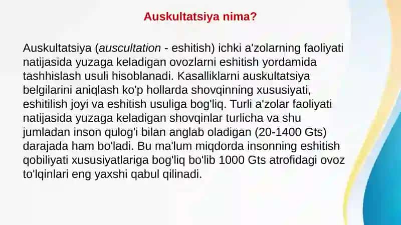 O’pka auskultatsiyasi 2