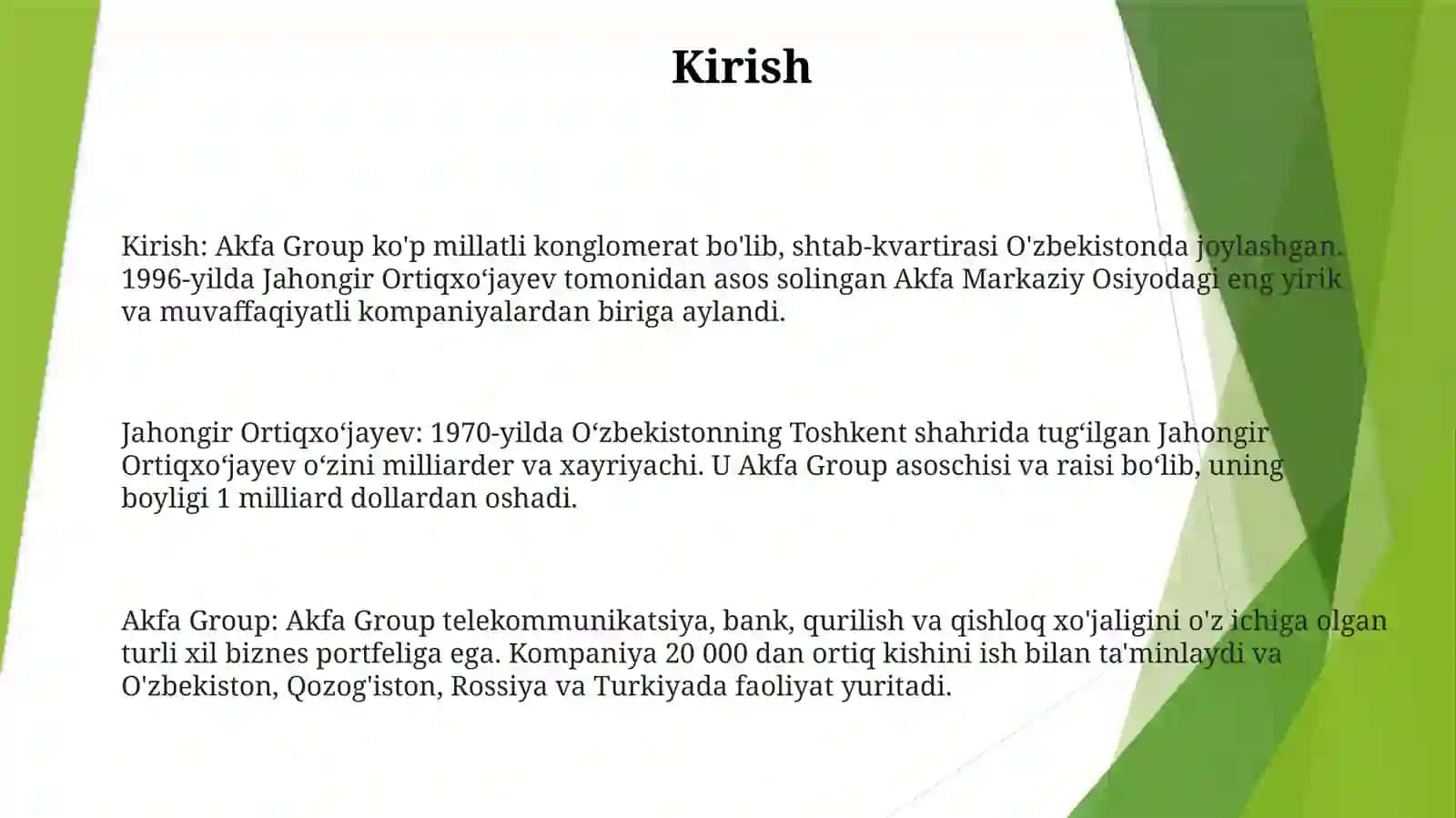 Jahongir Ortiqxo'Jayevni Akfa Kampaniyasi Haqida 2