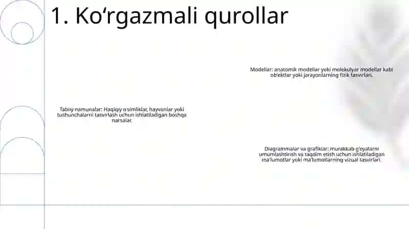 Biologiya OʻQitish Vositalarining Turlari Va Ularning OʻZaro BogʻLiqligi 2