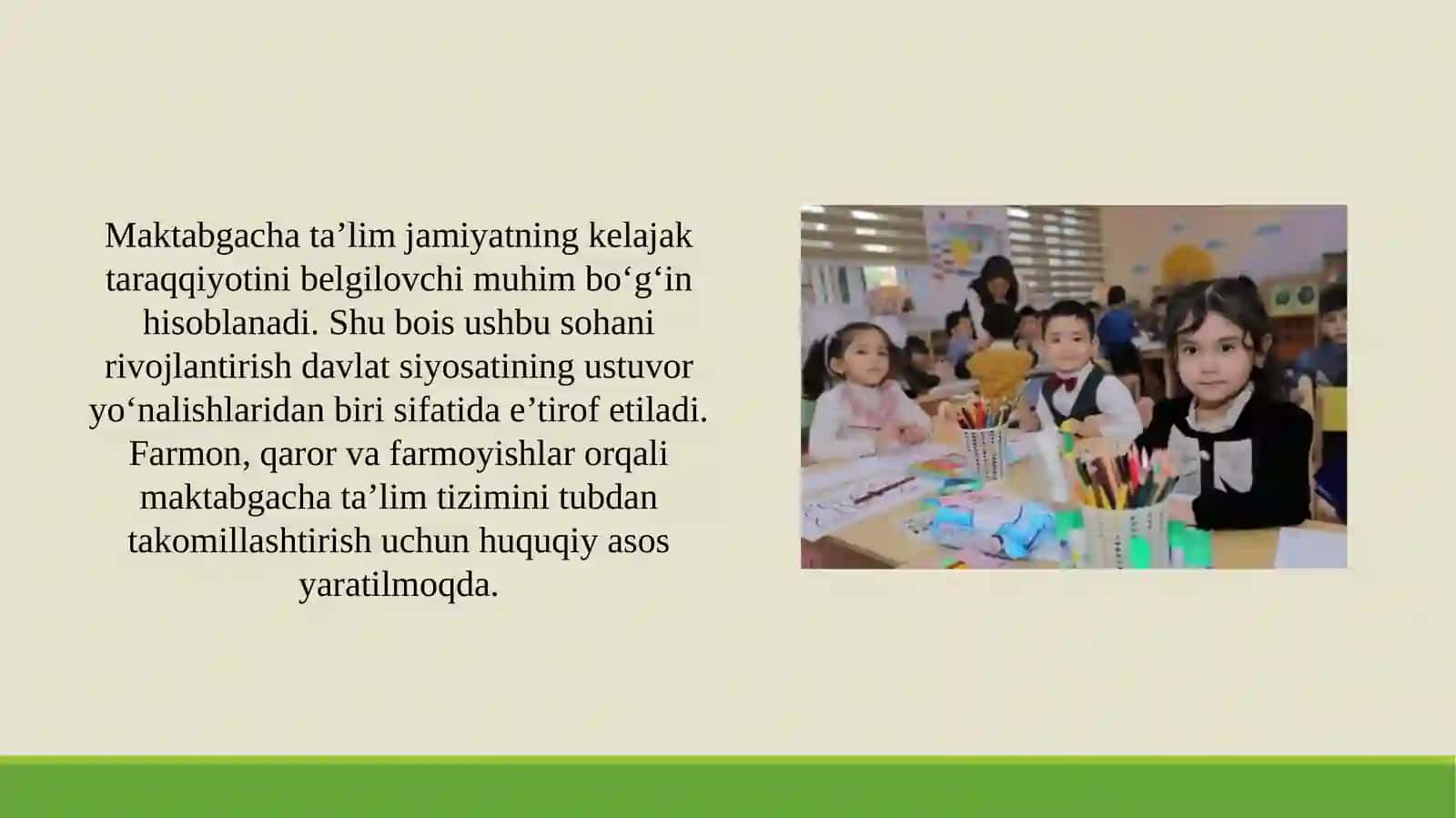 Maktabgacha ta’limga doir farmon, qaror va farmoishlarni sohaga keng tadbiq etish 2