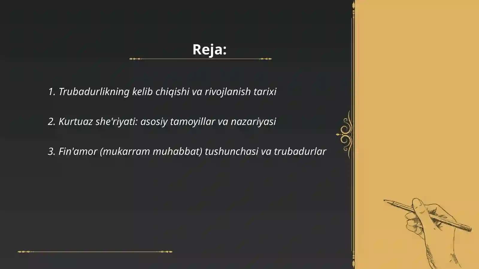 Trubadur va Kurtuaz she’riyati 2