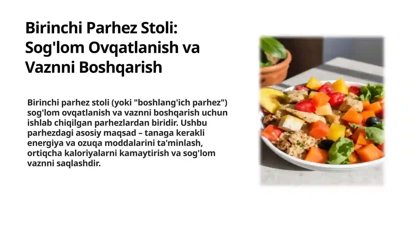 Birinchi parhez stoli 2
