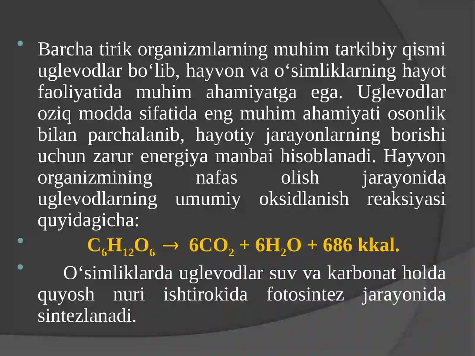 Uglevodlar almashinuvi 2