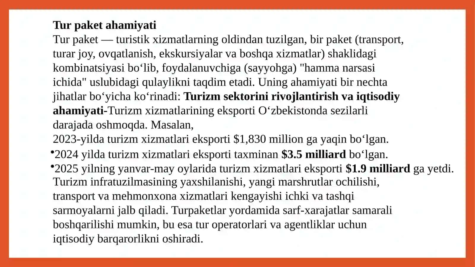 Mehmonxona tashkilotlarining strategik tahlilida turpaket tushunchasi va uni shakllantirish bosqichlari 2
