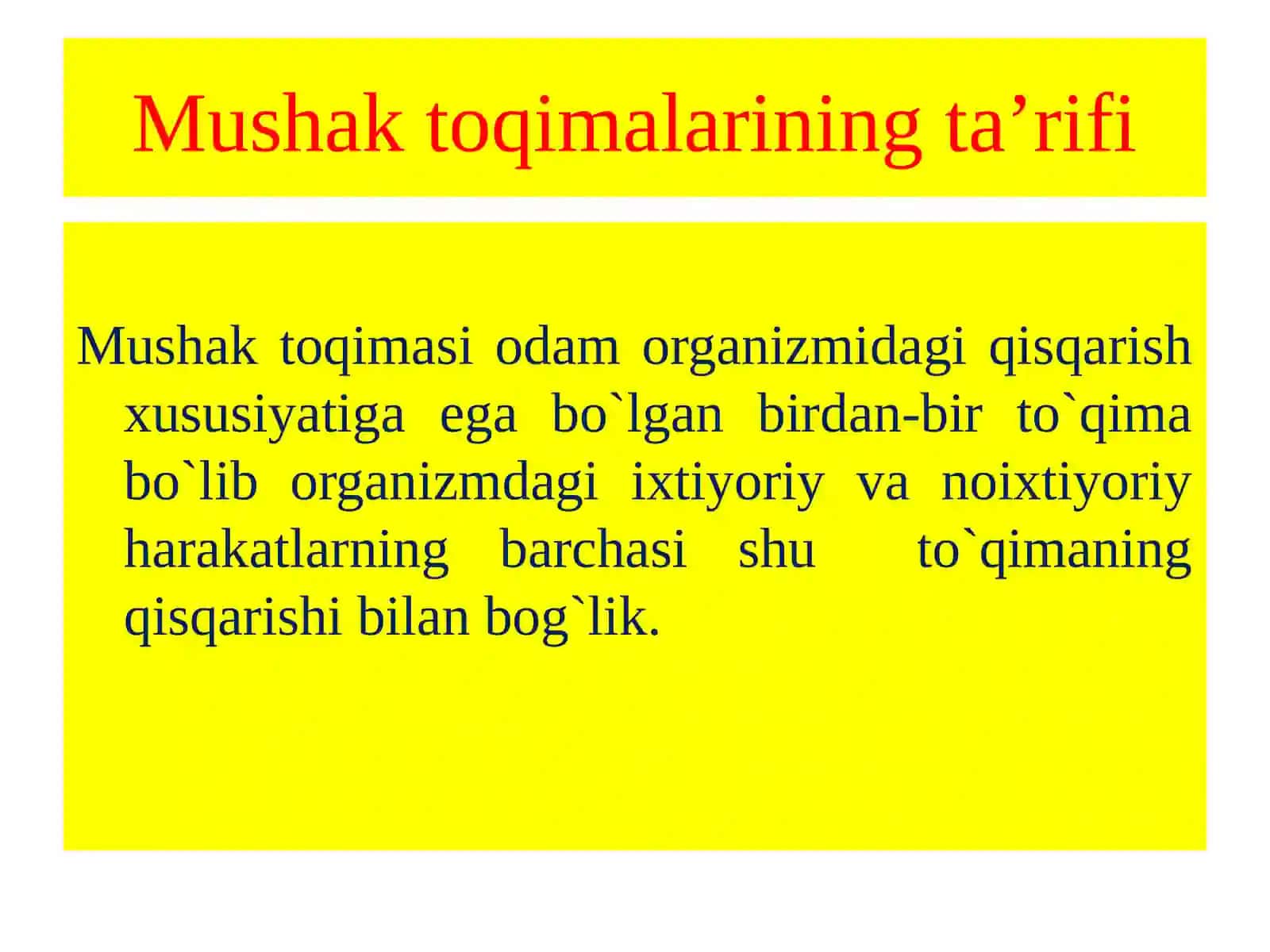 MUSHAK TO`QIMASI 2