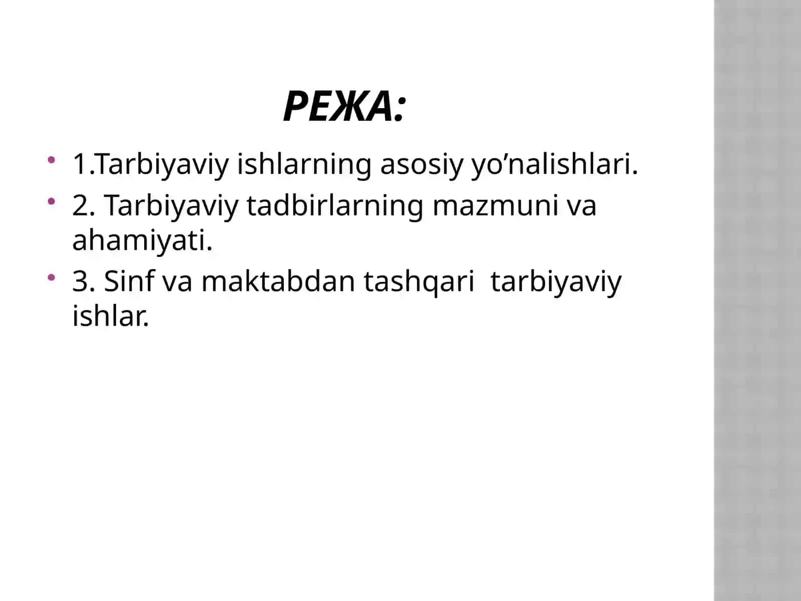 Sinf va maktabdan tashqari tarbiyaviy ishlar 2