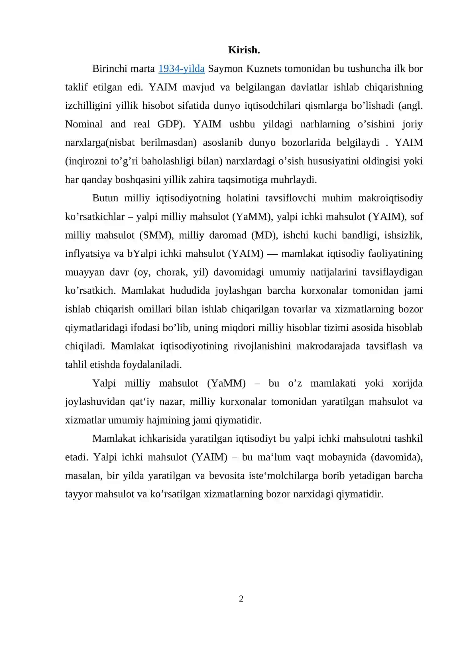 Yalpi ichki mahsulotni hisoblash usullari 2