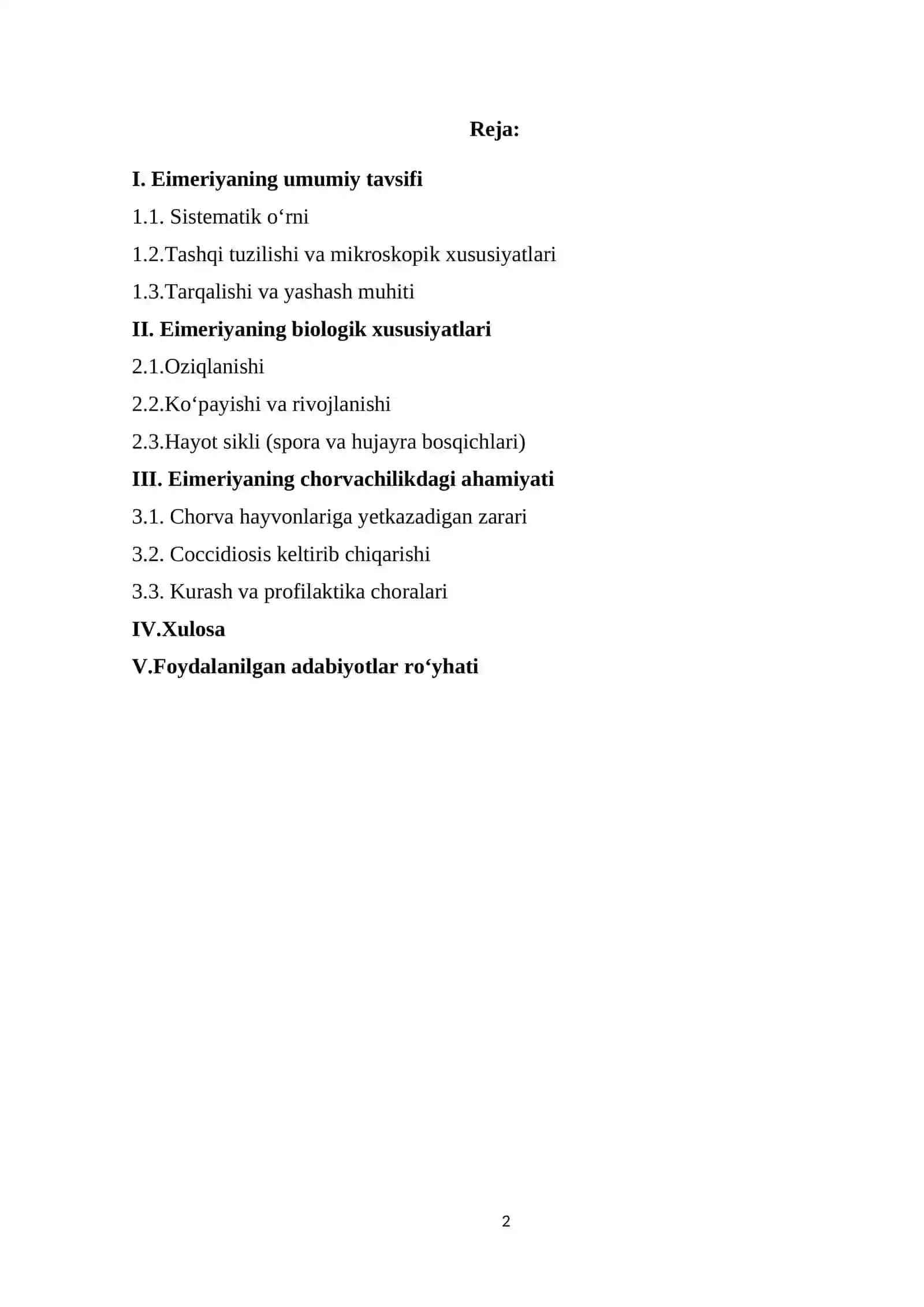 Chorva hayvonlarining ovqat hazm qilish sistemasida yashovchi parazit-Eimeriya (Coccidia) 2