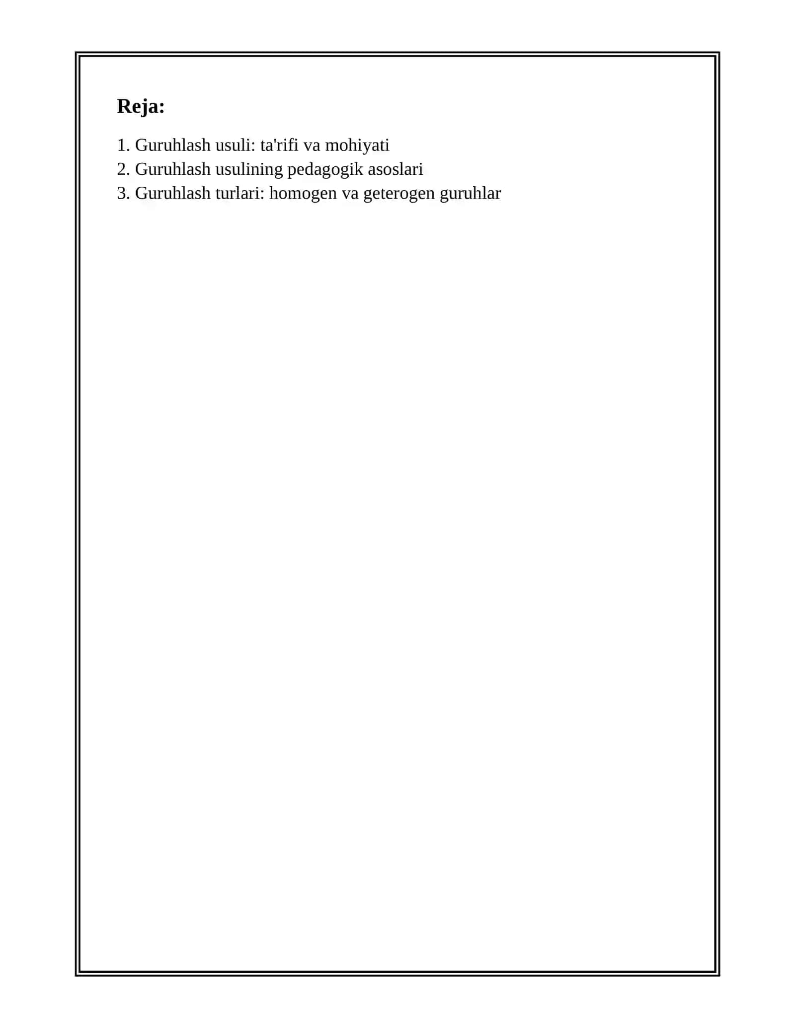 GURUHLASH USULI 2