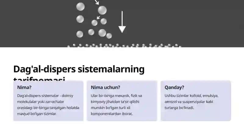 Dag'al-dispers sistemalarning xossalari va ularni tibbiyot va farmakologiyada ishlatilishi 2