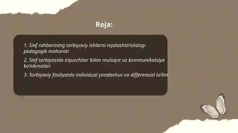 Tarbiyaviy ishlarni amalga oshirishda sinf rahbarining pedagogik mahorati 2
