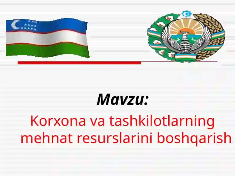 Korxona va tashkilotlarning mehnat resurslarini boshqarish 2