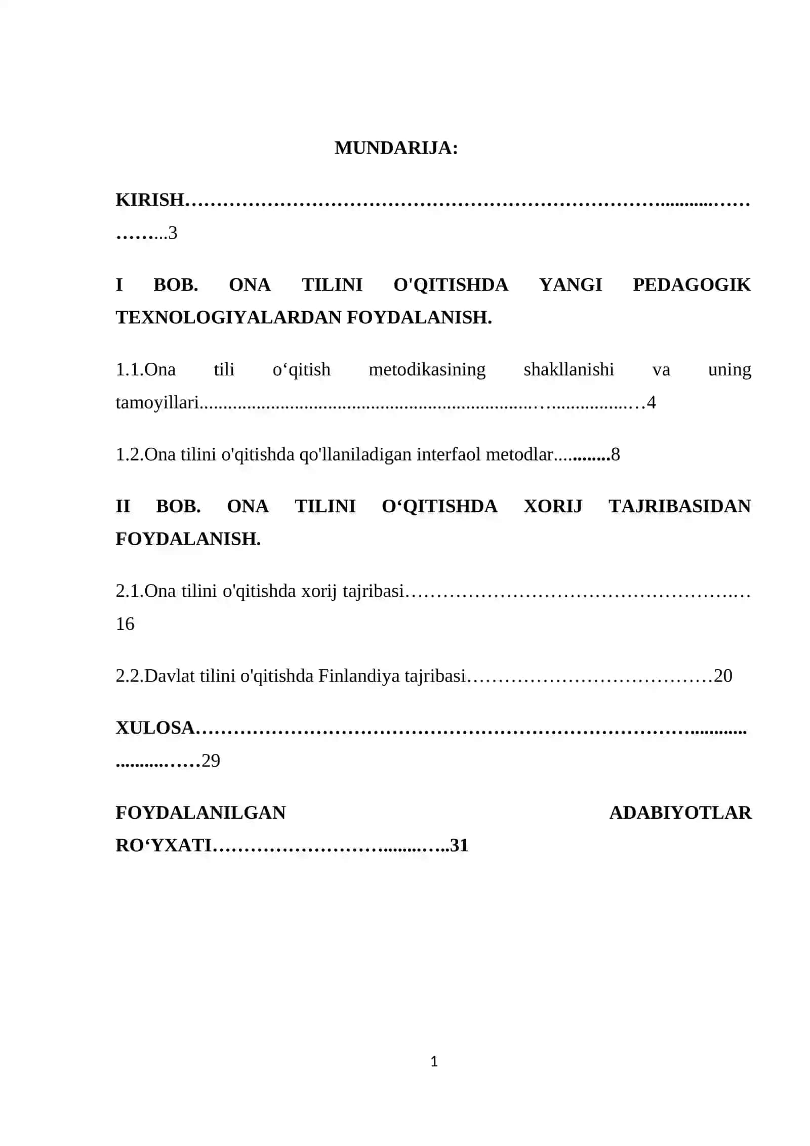 ONA TILI TA'LIMI JARAYONIDA RIVOJLANGAN XORIJIY DAVLATLAR TAJRIBASIDAN FOYDALANISH METODIKASI 2
