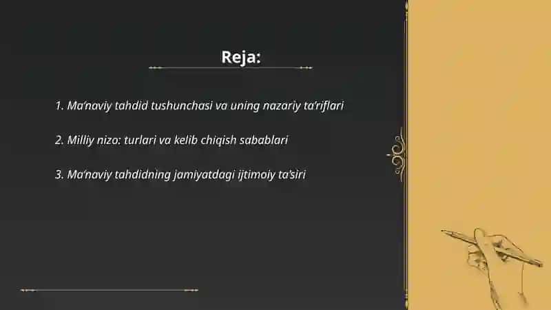 Ma’naviy tahdid tushunchasi: yondashuvlar va talqinlar 2