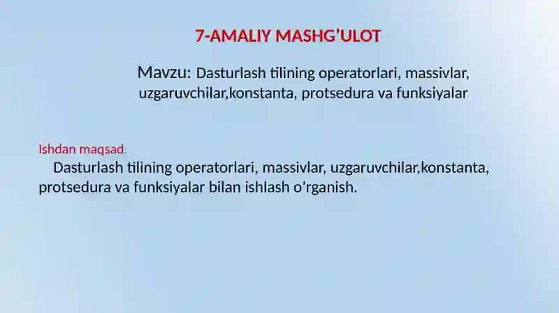 SANOATKONTROLLERLARI VA ULARNI DASTURLASH 2