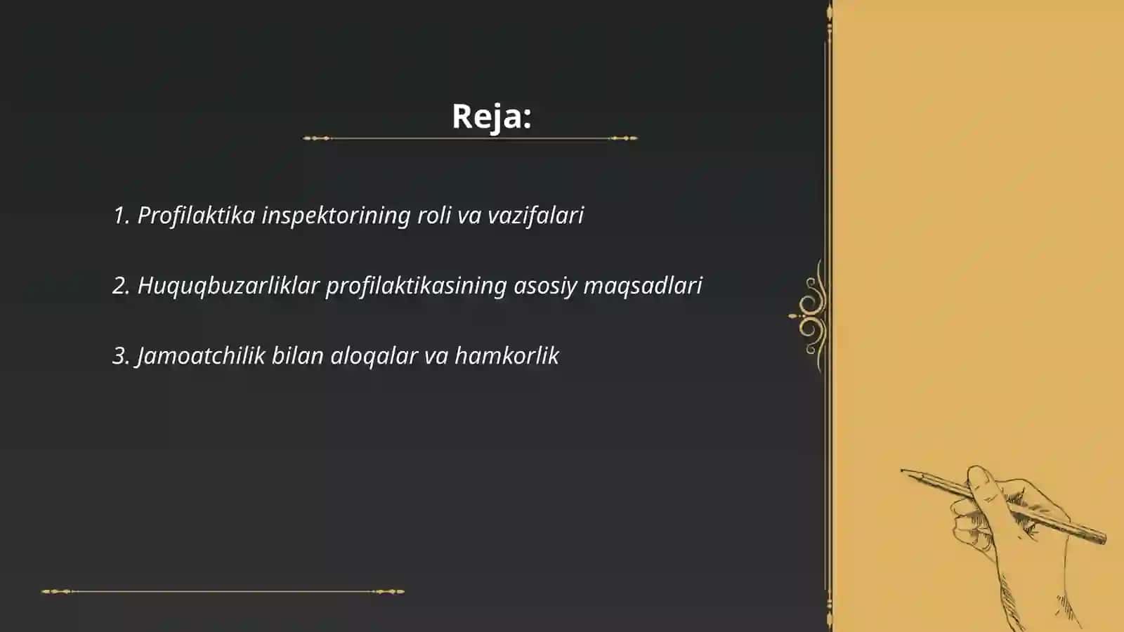 Profilaktika inspektorining huquqbuzarliklar profilaktikasi sohasidagi vazifalarini takomillashtirish 2