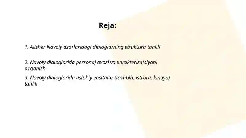 Alisher Navoiy asarlaridagi dialoglar ustida ishlash 2