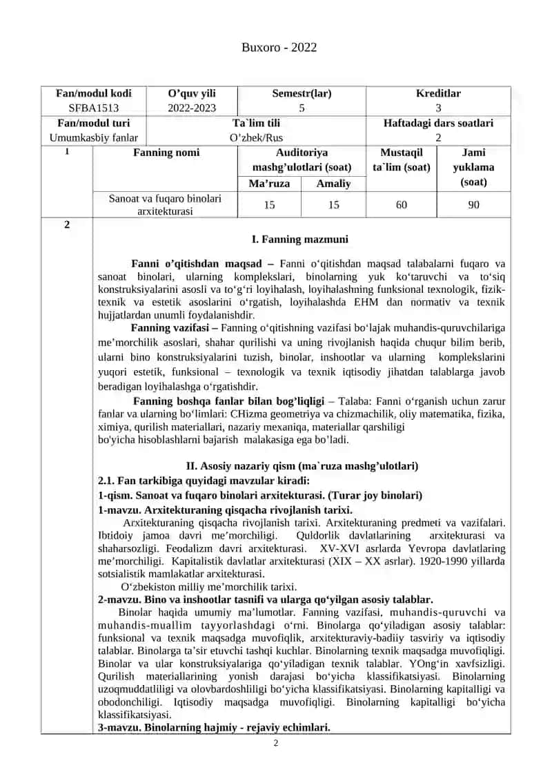 Sanoat va Fuqaro Binolari Arxitekturasi 2