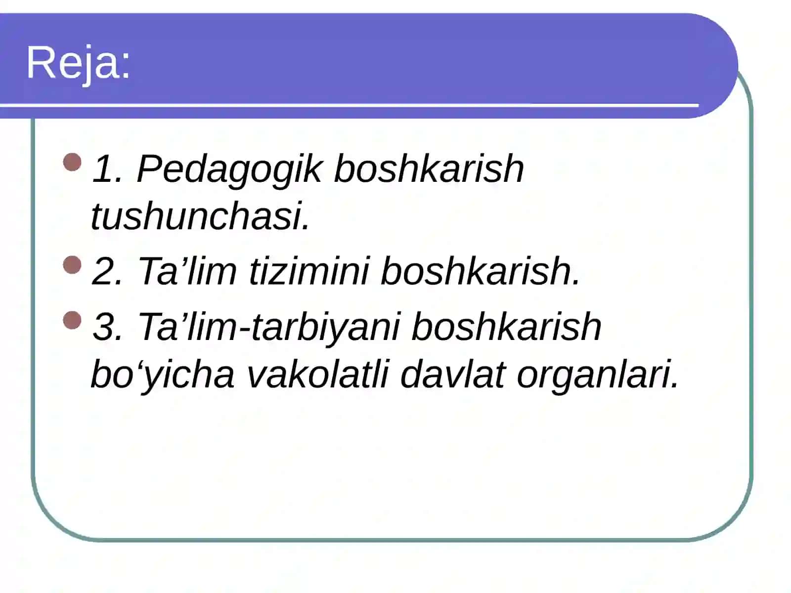 Ta'lim tizimini boshqarish 2