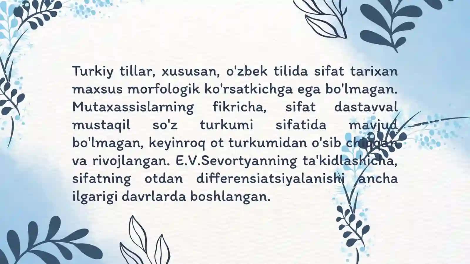 Sifat soʻz turkumi. Sifat darajalari 2