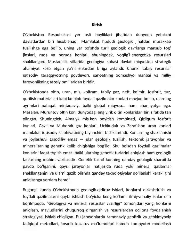 Oʻzbekistondagi eng yirik konlar va ularning genetik turlari 2