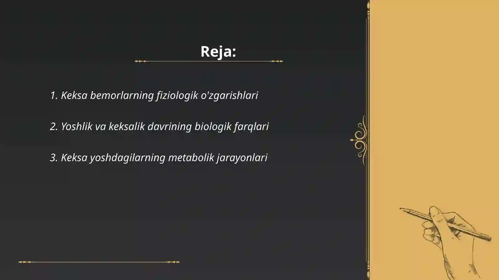 Keksa bemorlarning fiziologik o'zgarishlari 2