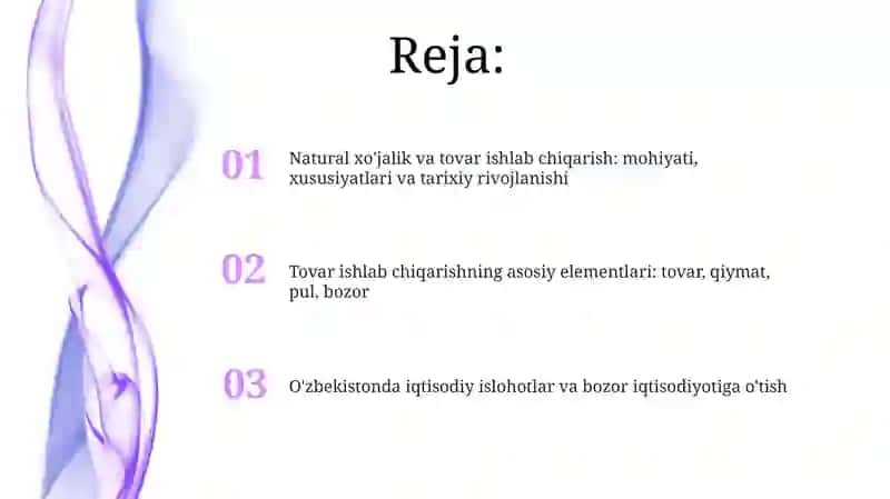 Ijtimoiy ishlab chiqarishni tashkil etishning shakllari: natural xõjalik, tovar ishlab chiqarish 2