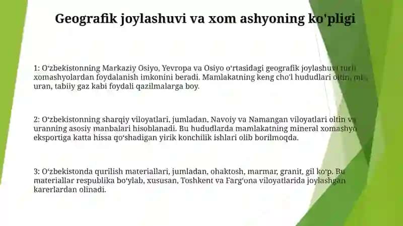Qurilish Materiallari Va Buyumlarini Ishlab Chiqarishda O'zbekiston Xom Material Bazasi 2