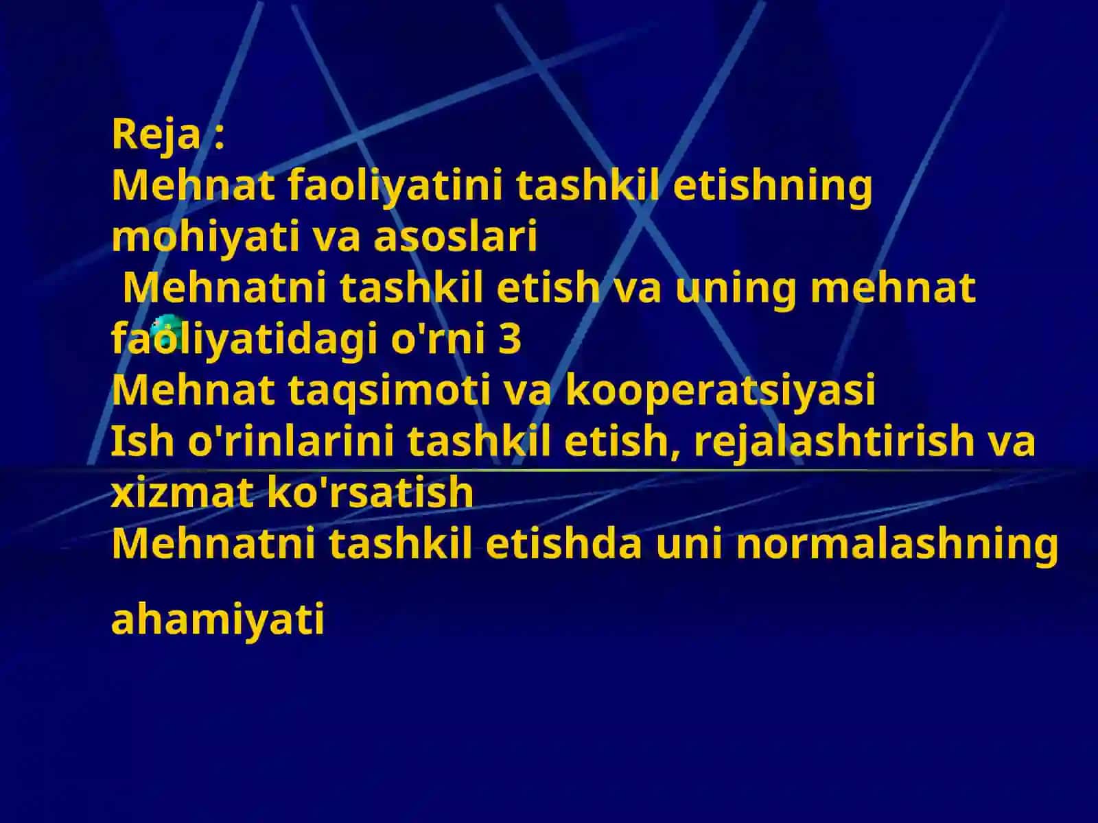 Mehnatni ilmiy tashkil etishning ahamiyati 2