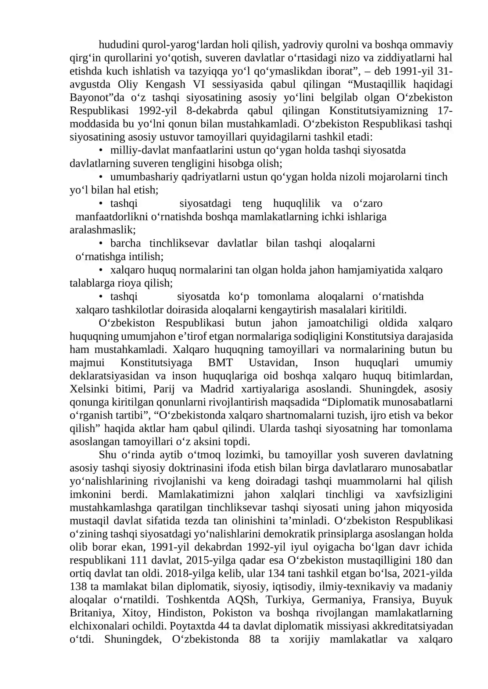 MAVZU. O‘ZBEKISTON VA JAHON HAMJAMIYATI 2
