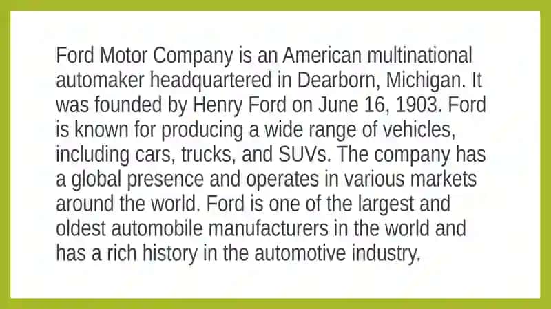 Ford Motor Company 2
