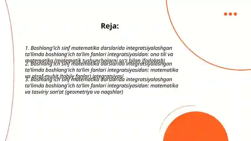 Boshlang'ich sinf matematika darslarida integratsiyalashgan ta'lim 2
