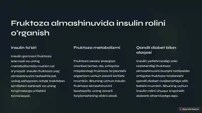 Fruktoza va galaktoza almashinuvi 2