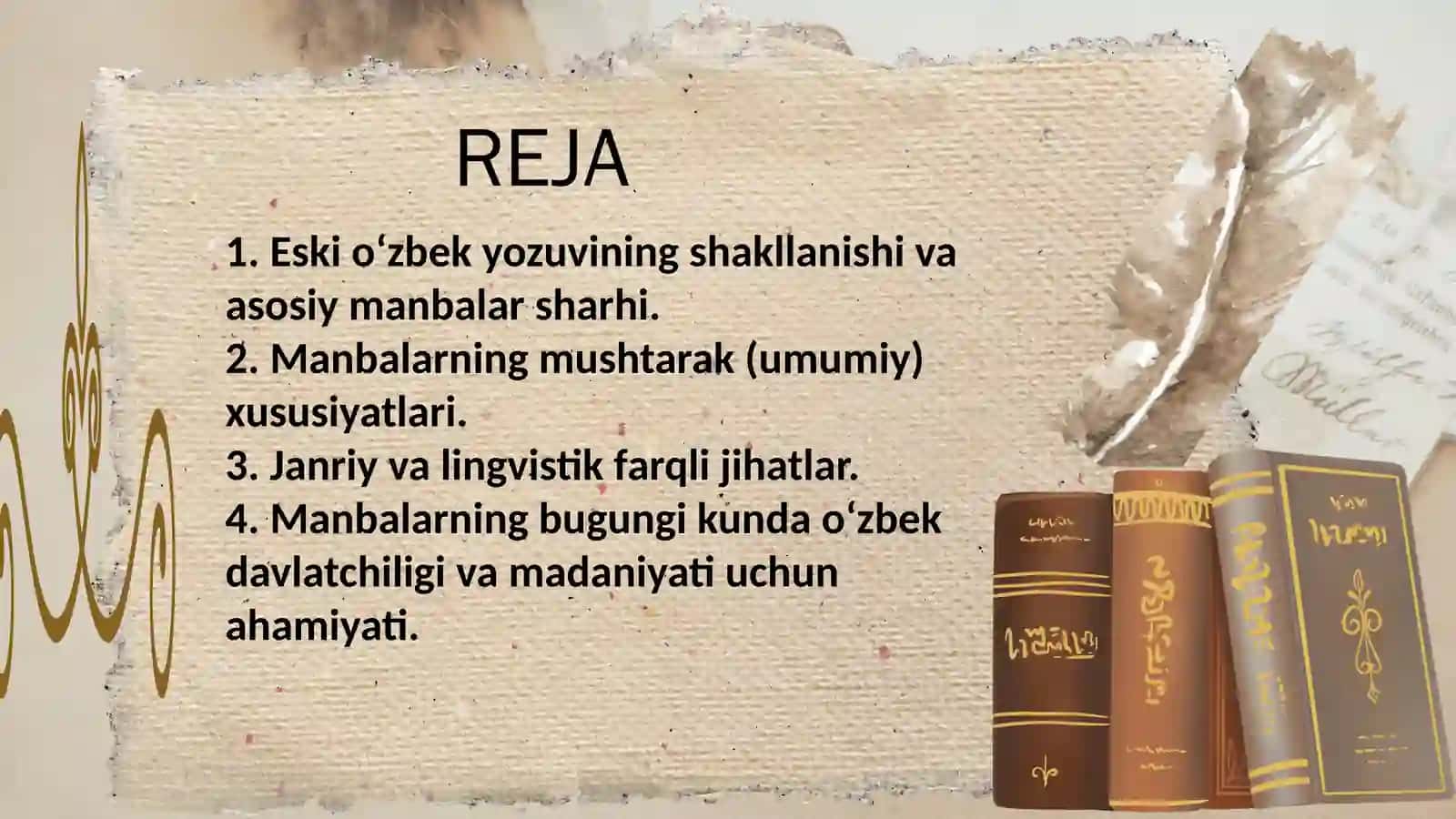 “Eski o'zbek yozuvi yaratilgan o'rta asr manbalarining mushtarak va farqli xususiyatlari” 2