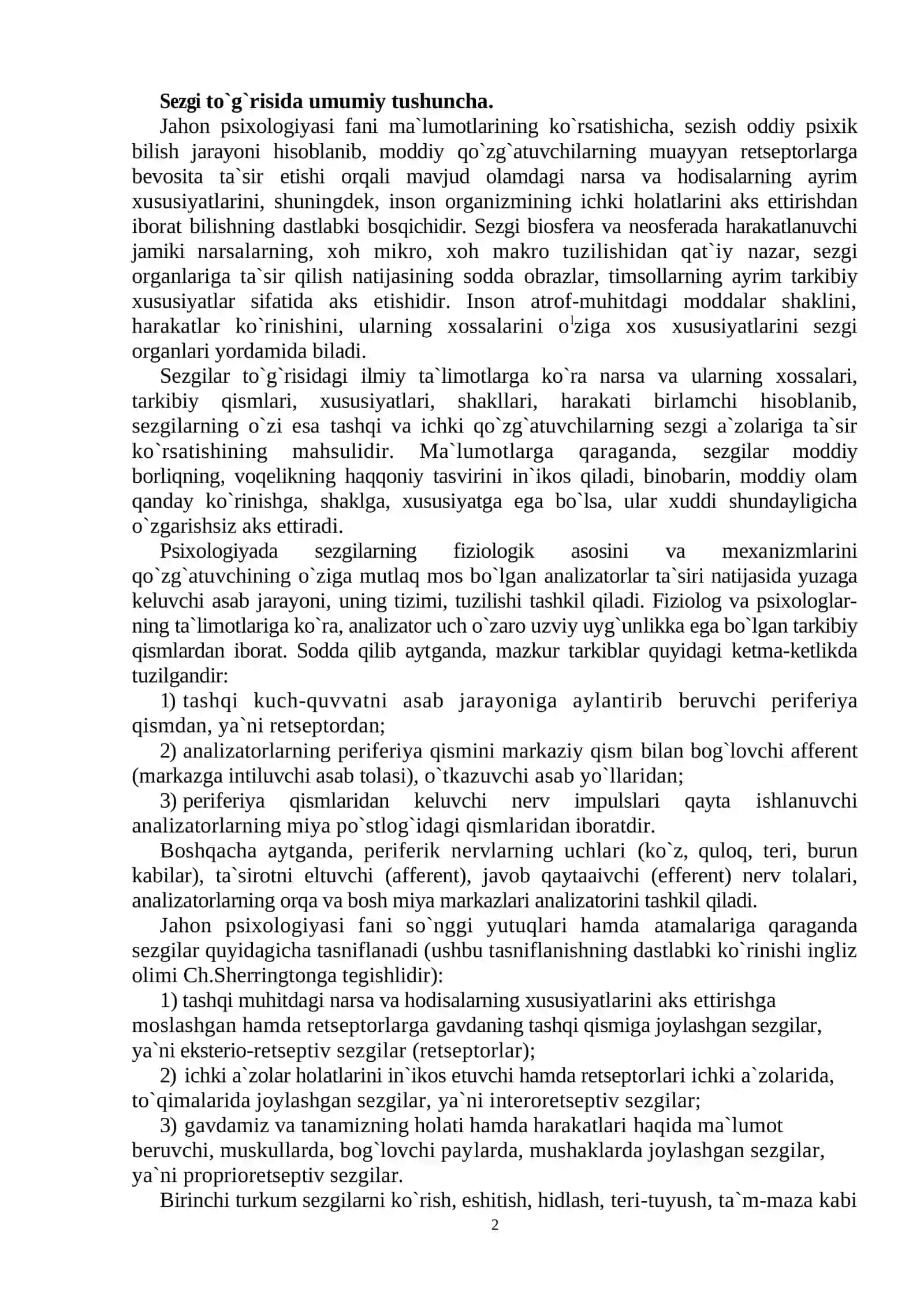 Sezgilar haqida umumiy turlari va uning qonuniyatlari 2