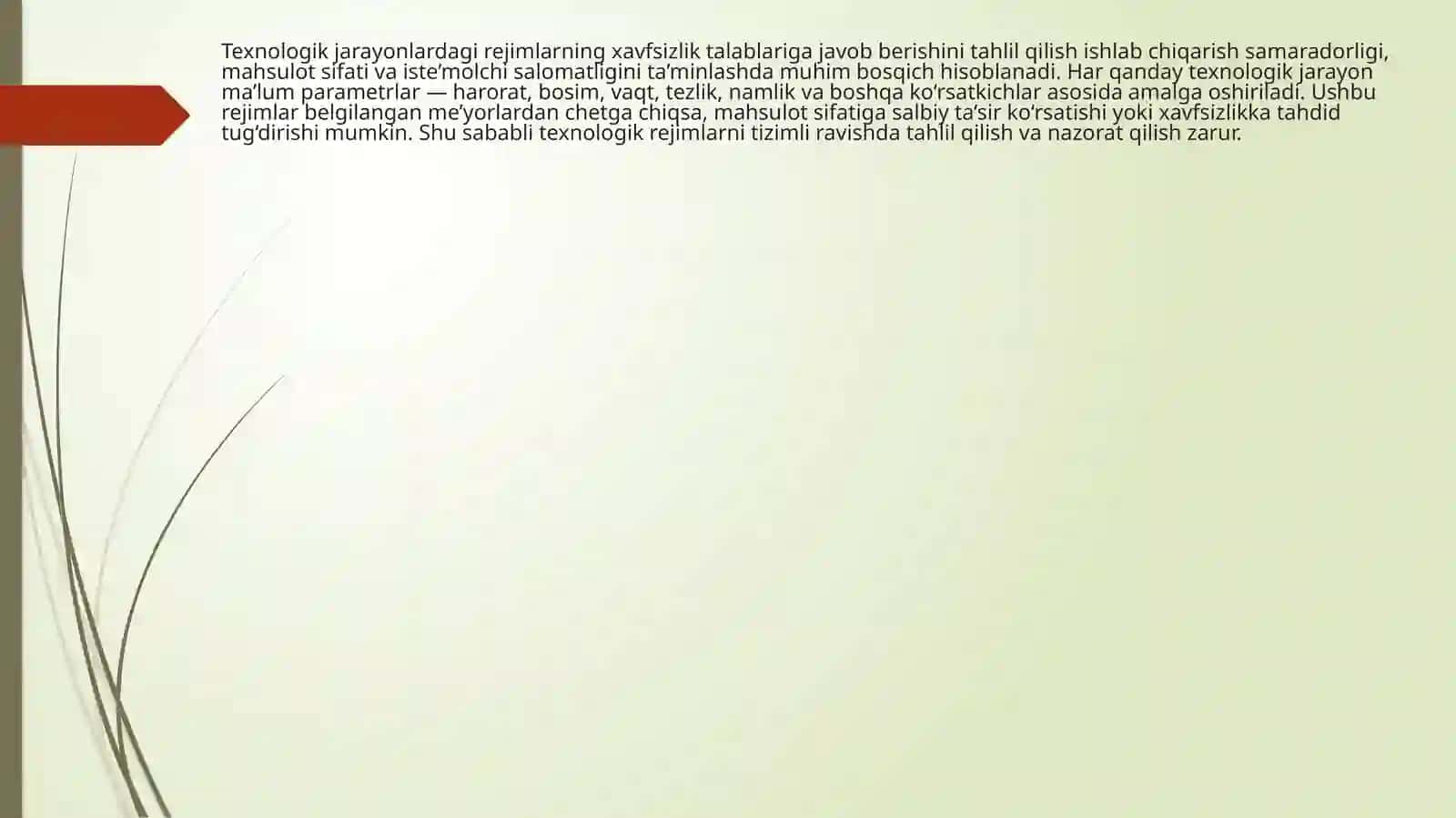 Texnologik jarayonlarda xavfsizlik talablari 2