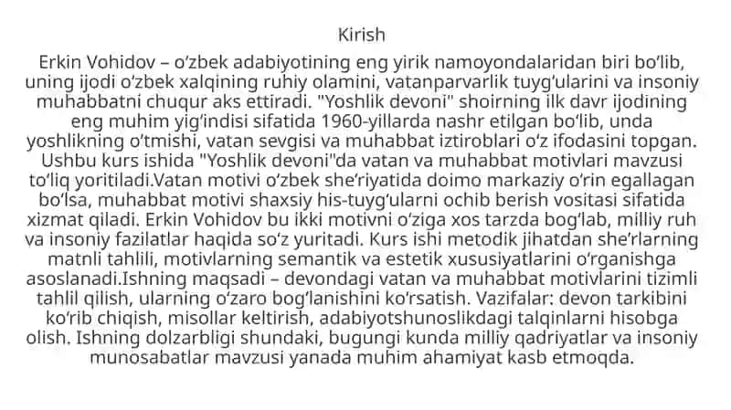 "YOSHLIK DEVONI"DA VATAN VA MUHABBAT MOTIVLARI" 2