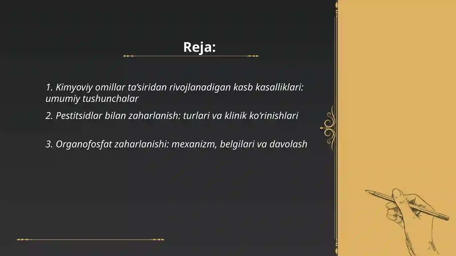 Kimyoviy omillar ta’siridan rivojlanadigan kasb kasalliklari 2