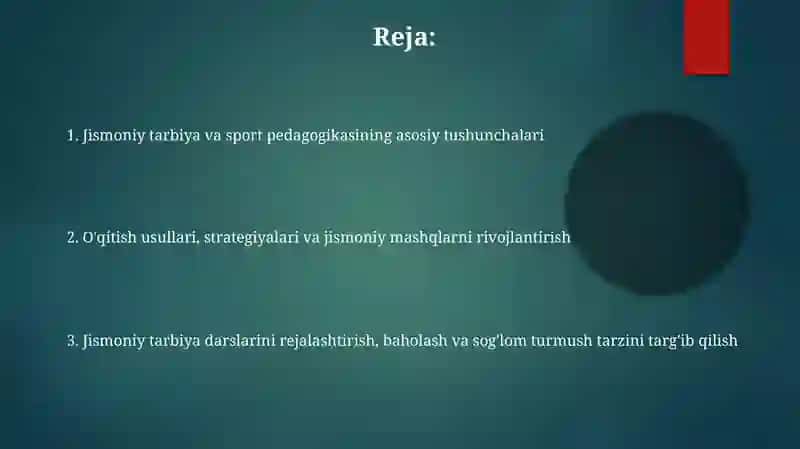 Jismoniy tarbiya va sport pedagogikasi predmeti 2