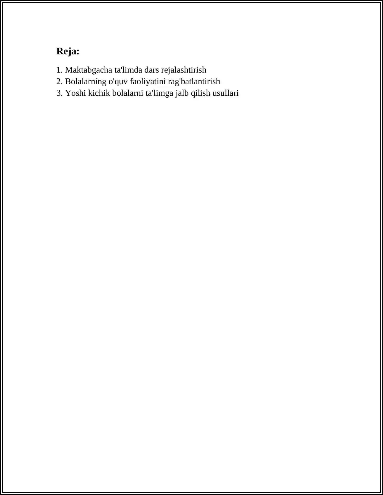 MAKTABGACHA TAʼLIM TASHKILOTLARIDA OʻQUV FAOLIYATINI TASHKIL ETISH 2
