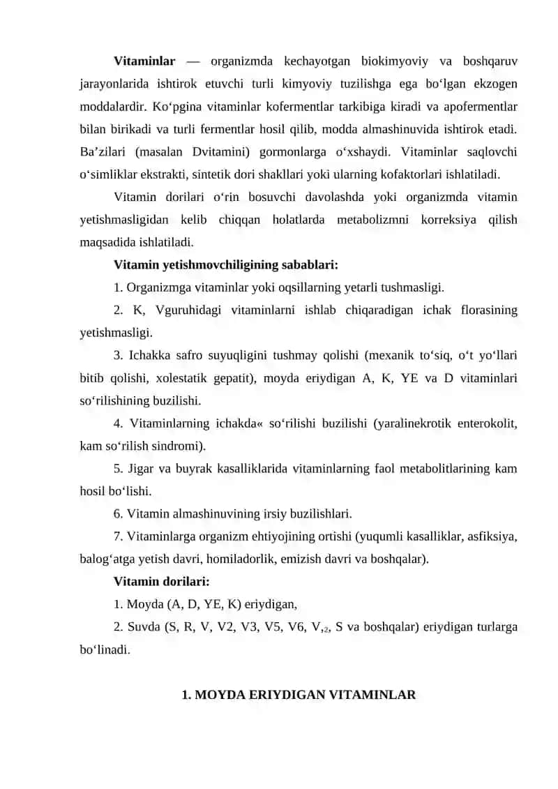 Metabolizmga ta’sir qiluvchi dori vositalarining klinik va farmakologik tavsifi 2