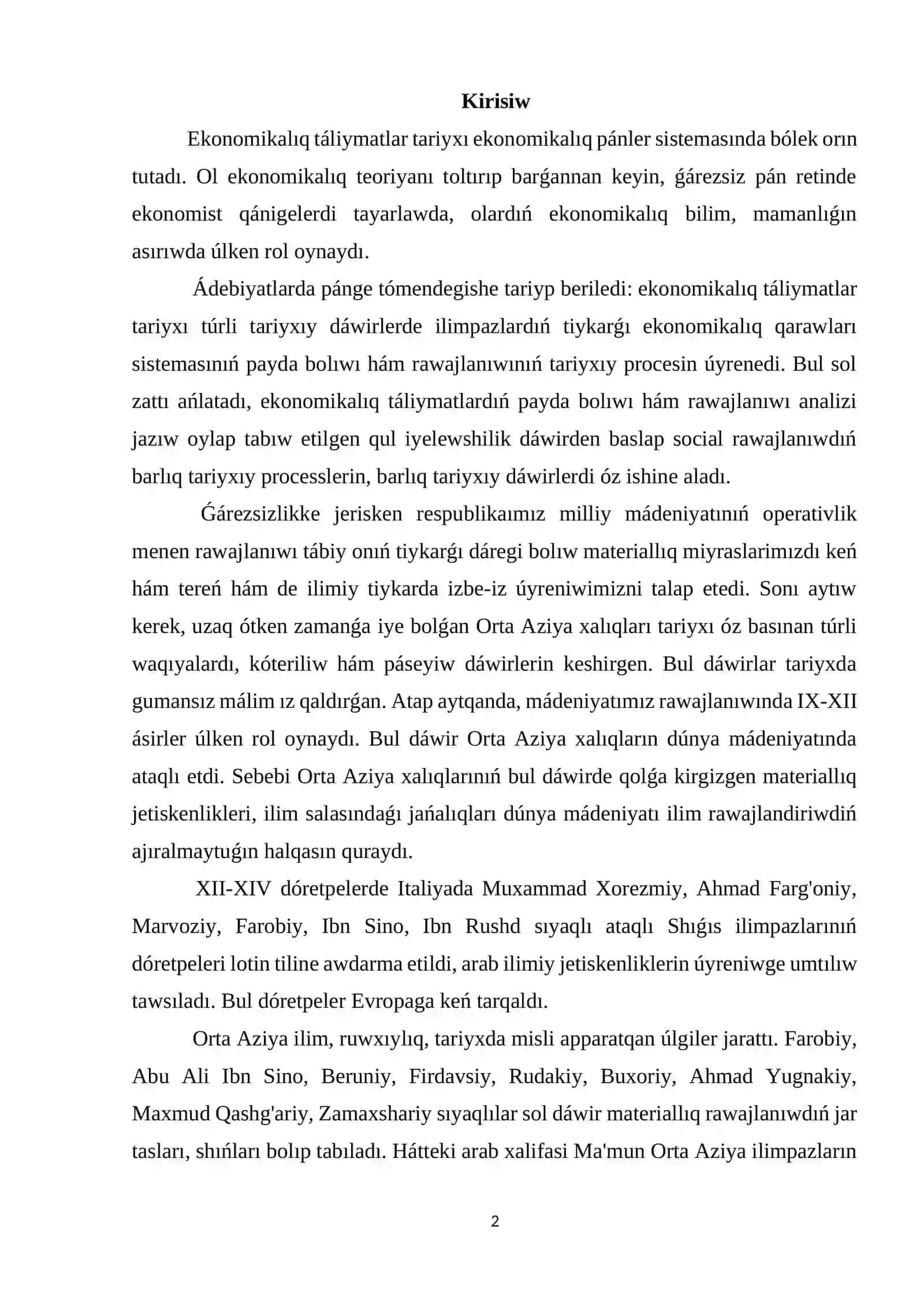 "Artxashastra" hám "Avesto" kitaplarındaǵı ekonomikalıq kóz-qaraslar 2