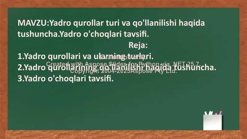 Yadro qurollari turi va qo'llanilishi 2