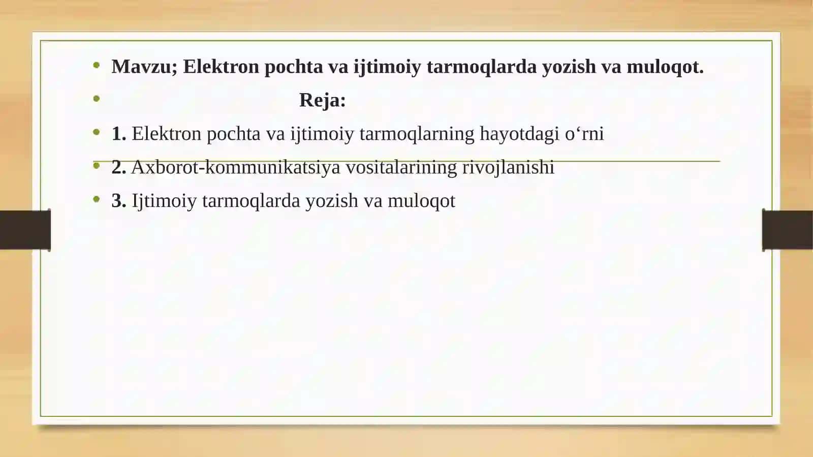 Elektron pochta va ijtimoiy tarmoqlar 2