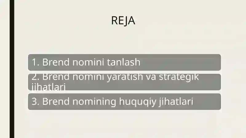 Brend nomini tanlash va uning huquqiy jihatlari 2