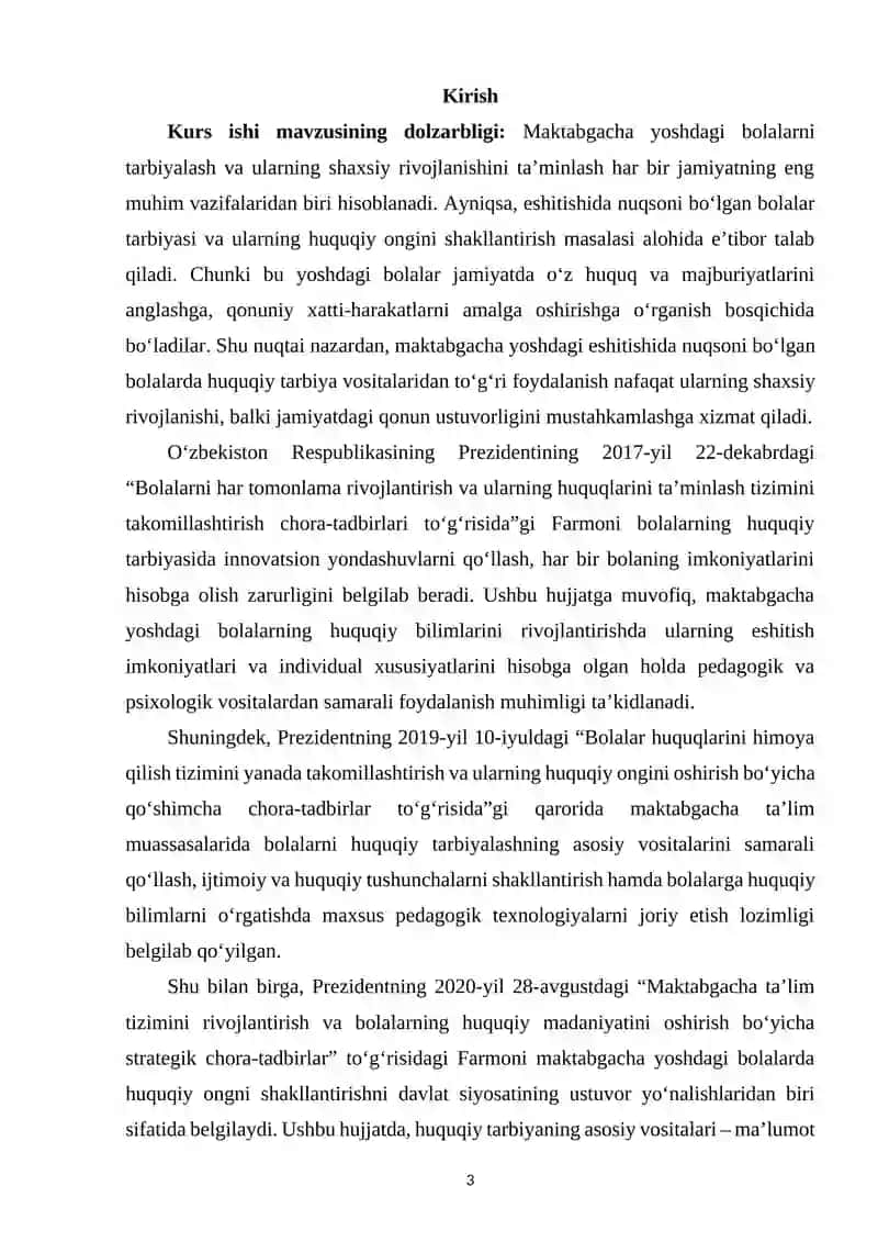 Maktabgacha yoshdagi eshitishida nuqsoni bo‘lgan bolalarda huquqiy tarbiyaning asosiy vositalaridan foydalanish 2