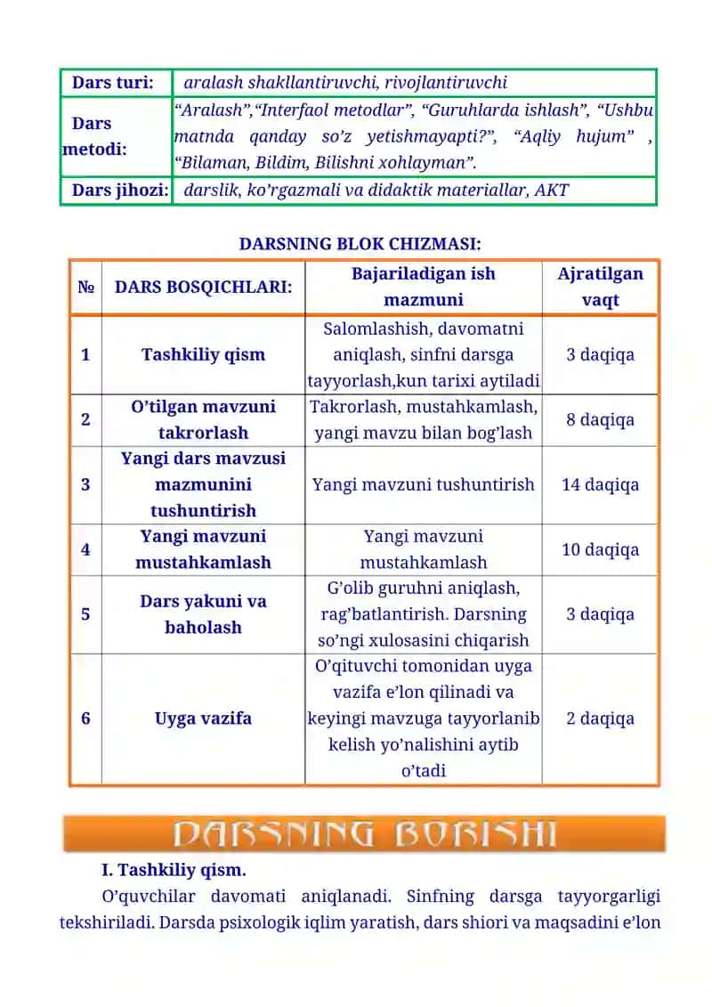 9-sinf O‘zbek tili Ekologiya va biz. Kesmining ifodalanishi. Ot kesim. 2