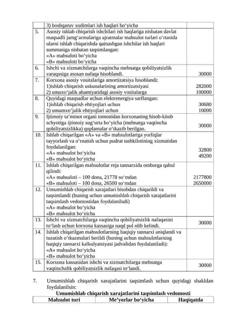 BIZNES JARAYONLARI VA ULARNI HISOBGA OLISH 2