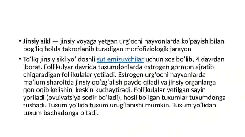 Jinsiy siklning gormonal boshqariluv mexanizmi 2